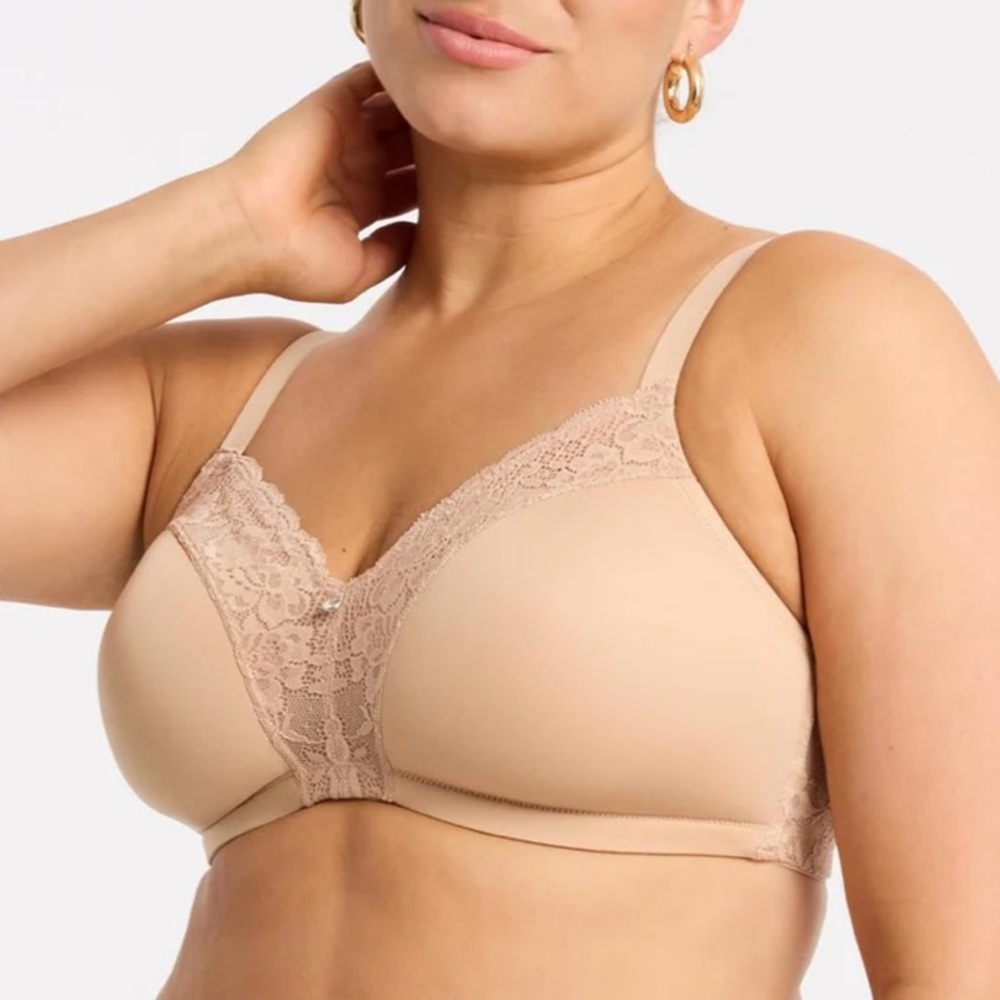 2/$20 NWT Montelle Intimates bra 36H beige nude lace wire free